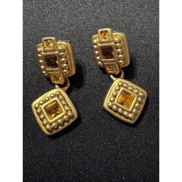 Oscar De La Renta Rhinestone Earrings - Picture 1 of 8